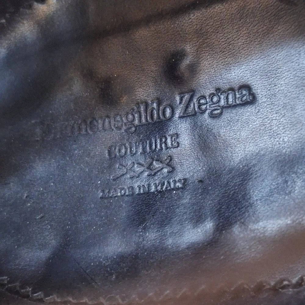 Ermenegildo Zegna XXX Couture Antique Leather Derby Dress Shoes Men's 10.5
